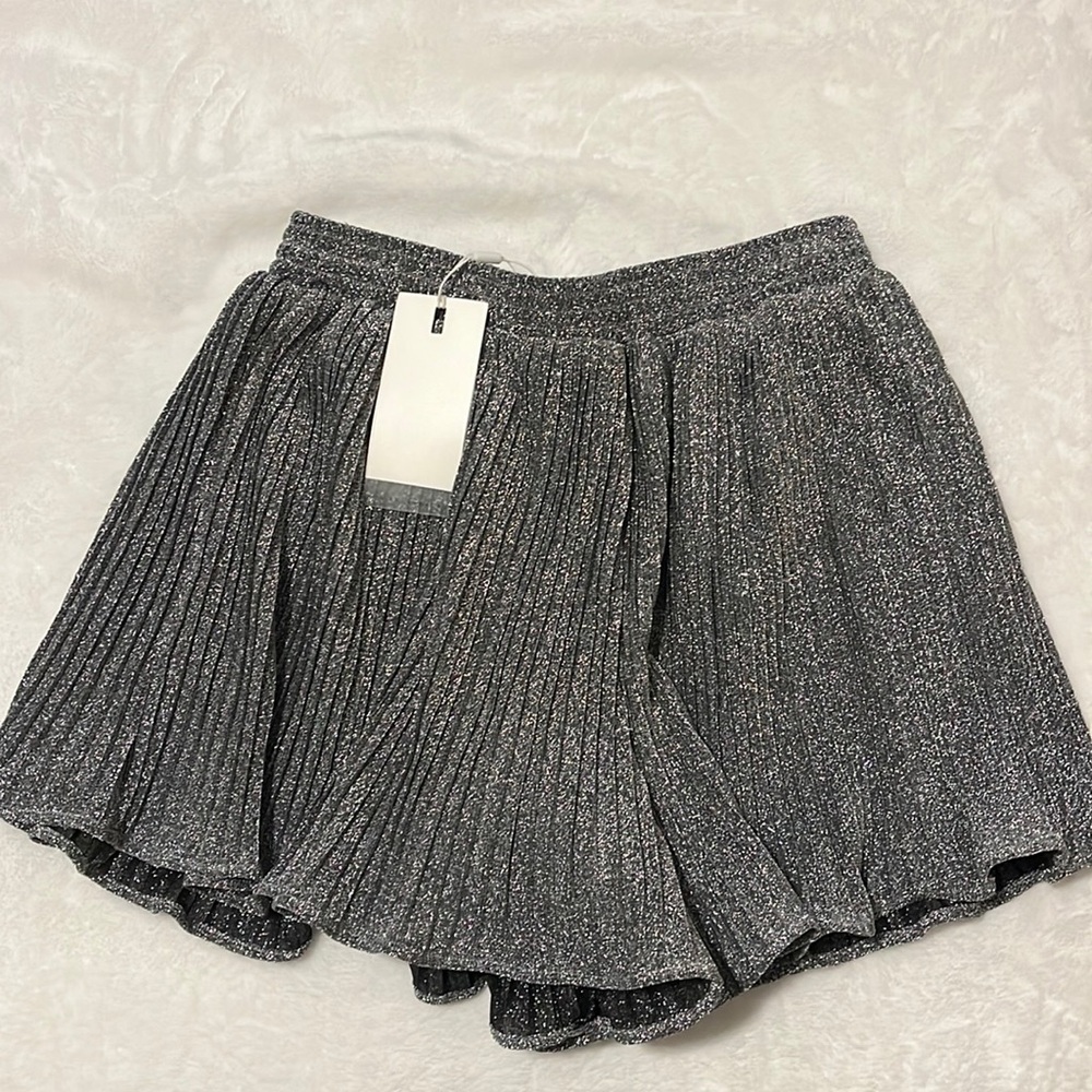 Sequin metallic skort